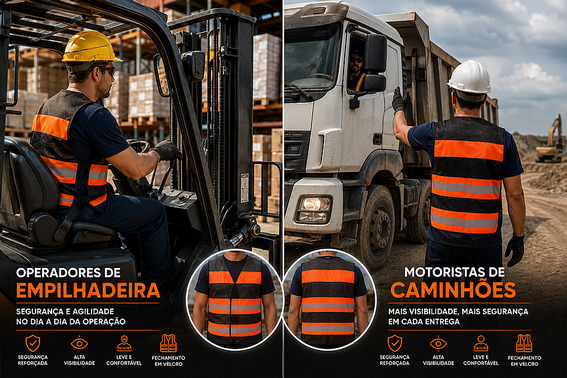 Colete Refletivo Laranja Viraplast
