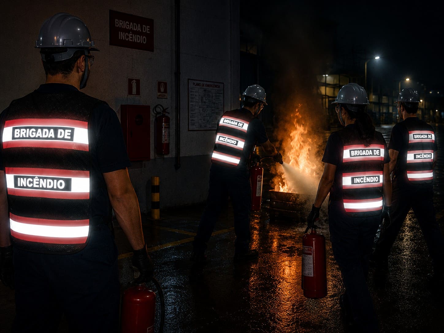 Detalhe das faixas retrorrefletivas do colete da VIRAPLAST para Brigada de Incendio